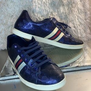Blue Imprime Guccissima Sneakers